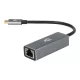 Adapter, USB-C 3.0/Ethernet, AVAX "AD604", fekete-alumínium