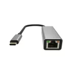 Adapter, USB-C 3.0/Ethernet, AVAX "AD604", fekete-alumínium