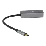 Adapter, USB-C 3.0/Ethernet, AVAX "AD604", fekete-alumínium