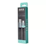 Töltőkábel, USB-A - USB-C, 1,5 m, AVAX "CB301G", acélszürke