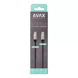   Töltőkábel, USB-C - USB-C, 60W, 1,5 m, AVAX "CB302G", acélszürke