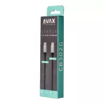 Töltőkábel, USB-C - USB-C, 60W, 1,5 m, AVAX "CB302G", acélszürke