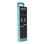 Töltőkábel, USB-C - USB-C, 60W, 1,5 m, AVAX "CB302G", acélszürke