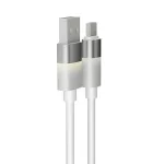 Töltőkábel, USB-A - USB-C, 18W, 1 m, AVAX "CB312 Glowy", fehér