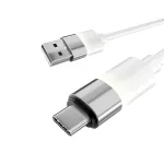 Töltőkábel, USB-A - USB-C, 18W, 1 m, AVAX "CB312 Glowy", fehér