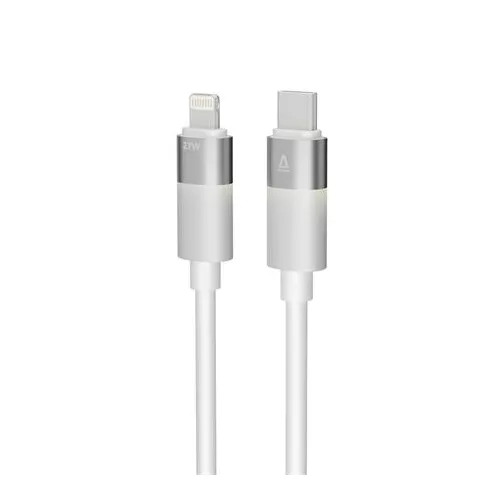 Töltőkábel, USB-C - lightning (Apple), 27W, 1 m, AVAX "CB314 Glowy", fehér