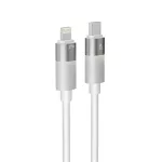 Töltőkábel, USB-C - lightning (Apple), 27W, 1 m, AVAX "CB314 Glowy", fehér