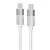 Töltőkábel, USB-C - USB-C, 60W, 1 m, AVAX "CB316 Glowy", fehér