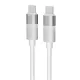 Töltőkábel, USB-C - USB-C, 60W, 1 m, AVAX "CB316 Glowy", fehér