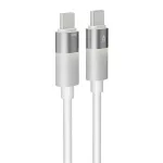 Töltőkábel, USB-C - USB-C, 60W, 1 m, AVAX "CB316 Glowy", fehér