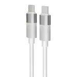 Töltőkábel, USB-C - USB-C, 60W, 1 m, AVAX "CB316 Glowy", fehér