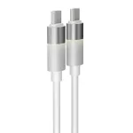 Töltőkábel, USB-C - USB-C, 60W, 1 m, AVAX "CB316 Glowy", fehér
