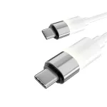 Töltőkábel, USB-C - USB-C, 60W, 1 m, AVAX "CB316 Glowy", fehér