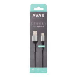   Töltőkábel, USB-A - lightning (Apple), 20W, 1,5 m, AVAX "CB314 Steel", acélszürke