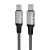 Töltőkábel, USB-C - USB-C, 60W, 1 m, AVAX "CB632 Steely LED", fekete