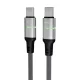 Töltőkábel, USB-C - USB-C, 60W, 1 m, AVAX "CB632 Steely LED", fekete