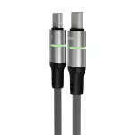 Töltőkábel, USB-C - USB-C, 60W, 2 m, AVAX "CB632 Steely LED", fekete