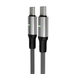Töltőkábel, USB-C - USB-C, 60W, 2 m, AVAX "CB632 Steely LED", fekete