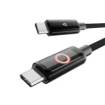 Töltőkábel, USB-C - USB-C, 60W, 1 m, AVAX "CB654 Pulsey", szürke