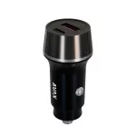 Autós töltő, USB-C, USB-A, AVAX "CC340B", fekete