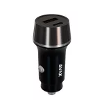 Autós töltő, USB-C, USB-A, AVAX "CC340B", fekete
