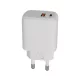 Hálózati töltő, USB-A + USB-C, 12W, AVAX "CH312W Speedy", fehér