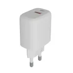 Hálózati töltő, USB-A + USB-C, 12W, AVAX "CH312W Speedy", fehér