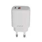 Hálózati töltő, USB-A + USB-C, 12W, AVAX "CH312W Speedy", fehér