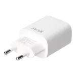 Hálózati töltő, USB-A + USB-C, 20W, AVAX "CH320 Speedy", fehér