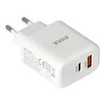 Hálózati töltő, GaN, USB-A + USB-C, AVAX "CH360 Speedy", fehér