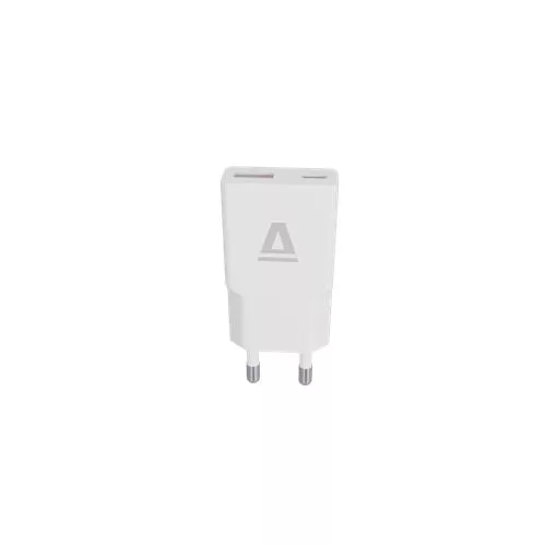 Hálózati töltő, GaN, USB-A + USB-C, AVAX "CH641W Nano Slim", fehér