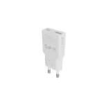 Hálózati töltő, GaN, USB-A + USB-C, AVAX "CH641W Nano Slim", fehér