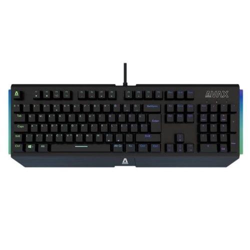 Billentyűzet, vezetékes, HUN, gaming, alumínium, AVAX "FS01", fekete