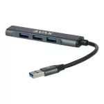 USB 3.0 elosztó-HUB, 4 port, USB 3.0, AVAX "HB600", fekete