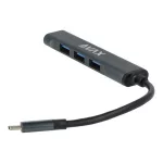 USB-C elosztó-HUB, 4 port, USB 3.0, AVAX "HB601", fekete