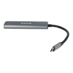 USB-C elosztó-HUB, HDMI+USB-C+2xUSB 3.0, PD, AVAX "HB611 Connect+", fekete