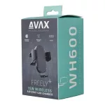 Autós töltő, vezeték nélküli, szellőzőrácsra, AVAX "WH600 Freely+", fekete