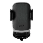 Autós töltő, vezeték nélküli, szellőzőrácsra/szélvédőre, AVAX "WH601 Freely+", fekete