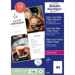 Fotópapír, lézer, A4, 170 g, fényes, kétoldalas, AVERY ZWECKFORM