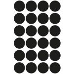 Etikett, 18 mm, kör, AVERY ZWECKFORM, fekete, 96 etikett/csomag