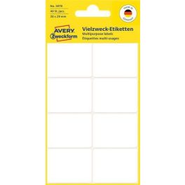   Etikett, 38x29 mm, kézzel írható, lekerekített sarkú, AVERY ZWECKFORM, 40 etikett/csomag