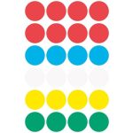 Etikett, 18 mm, kör, AVERY ZWECKFORM, 5 különböző szín, 96 etikett/csomag