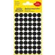 Etikett, 12 mm, kör, AVERY ZWECKFORM, fekete, 270 etikett/csomag
