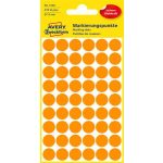 Etikett, 12 mm, kör, AVERY ZWECKFORM, neon narancs, 270 etikett/csomag