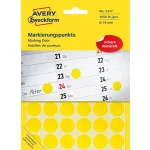Etikett, 18 mm, kör, AVERY ZWECKFORM, sárga, 1056 etikett/csomag