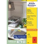 Etikett, 105x148 mm, színes, AVERY ZWECKFORM, piros, 400 etikett/csomag