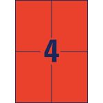 Etikett, 105x148 mm, színes, AVERY ZWECKFORM, piros, 400 etikett/csomag