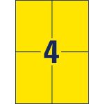 Etikett, 105x148 mm, színes, AVERY ZWECKFORM, sárga, 400 etikett/csomag