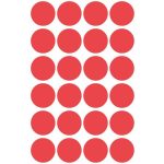 Etikett, 18 mm, kör, eltávolítható, AVERY ZWECKFORM, piros, 96 etikett/csomag