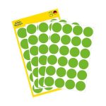 Etikett, 18 mm, kör, eltávolítható, AVERY ZWECKFORM, fűzöld, 96 etikett/csomag